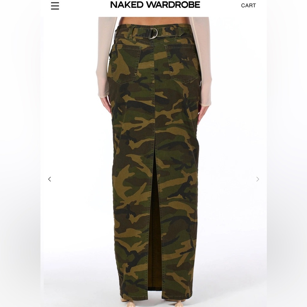 V-WAIST MAXI CAMO SKIRT - Picture 3 of 6